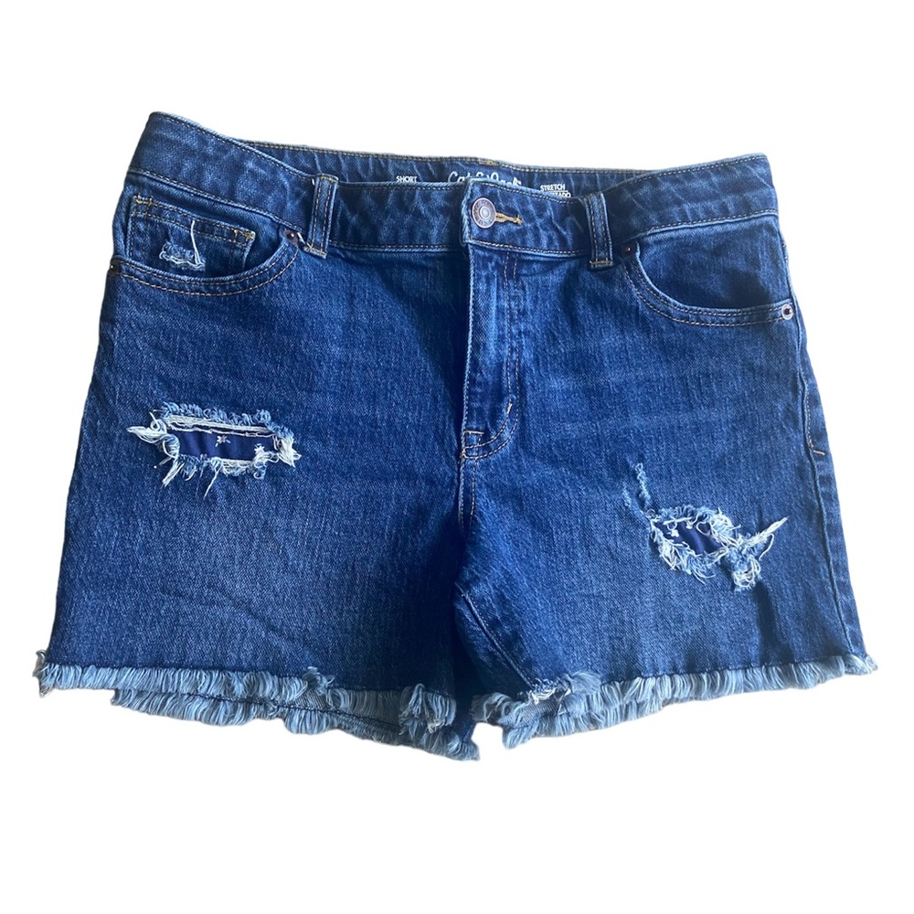 Cat & Jack  Girls cut off jeans shorts  Dark wash size 14